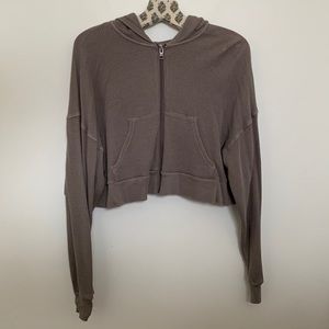 TNA Cropped Waffle Hoodie - XXS